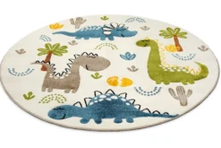 Kinderteppich Rund Creme Weiß