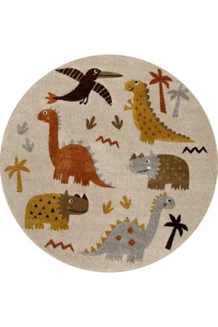 Kinderteppich Rund Sand Beige meliert