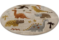Kinderteppich Rund Sand Beige meliert