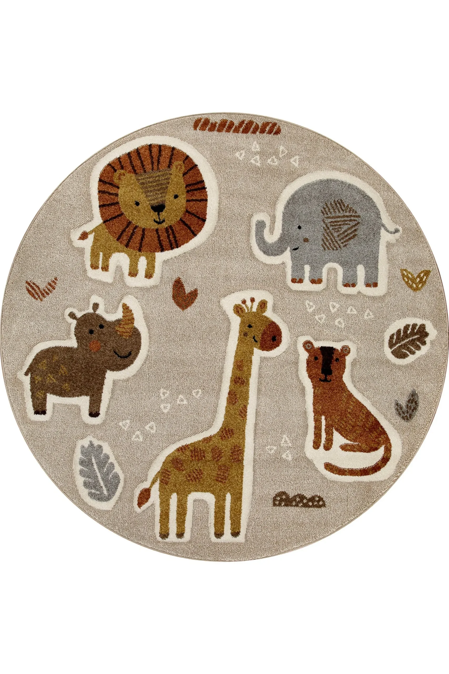 Kinderteppich Rund Sand Beige meliert "Nala & Friends" Smart Kids