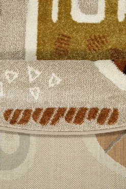 Kinderteppich Rund Sand Beige meliert