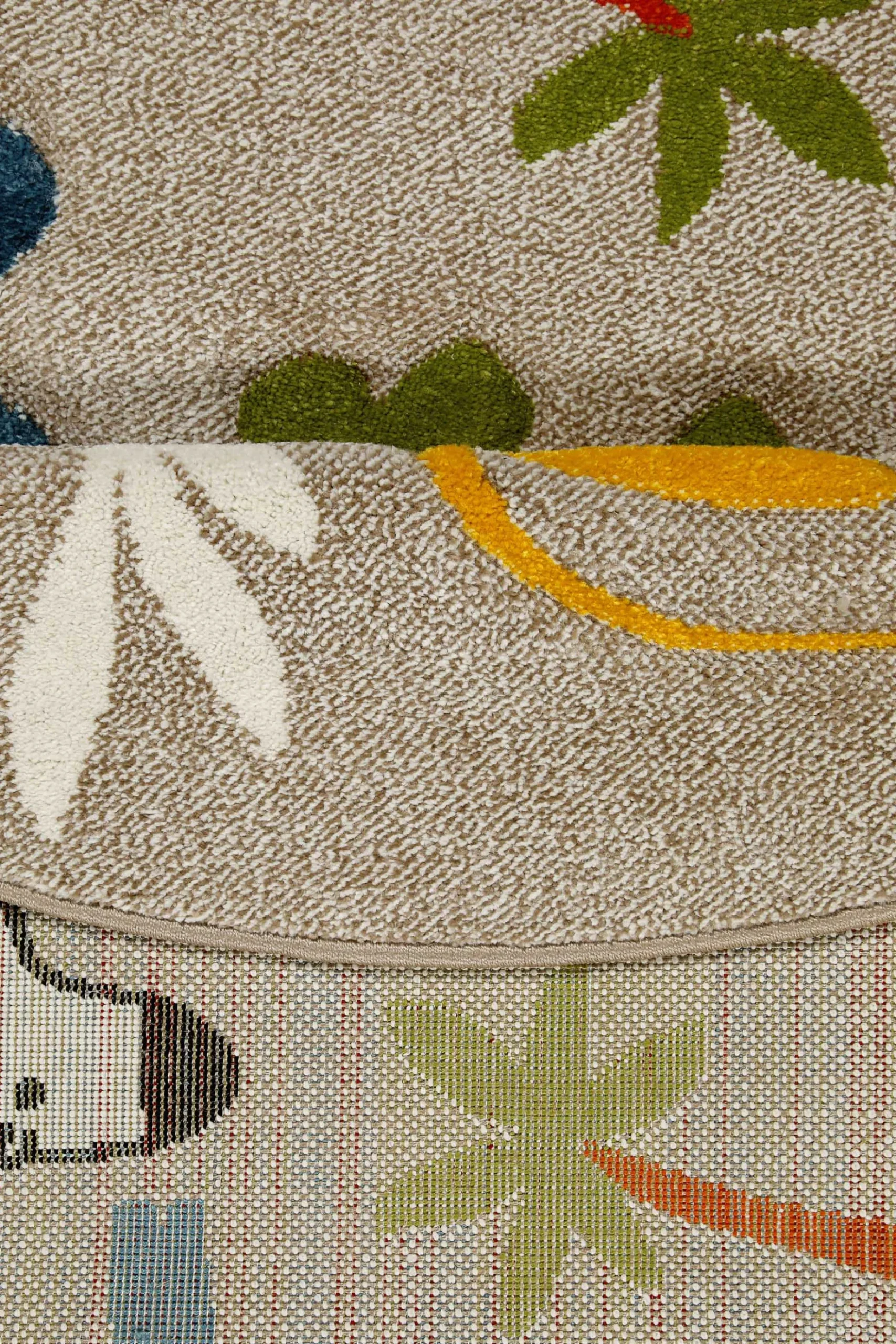 Kinderteppich Rund Sand Beige meliert "Benny & Friends" Smart Kids