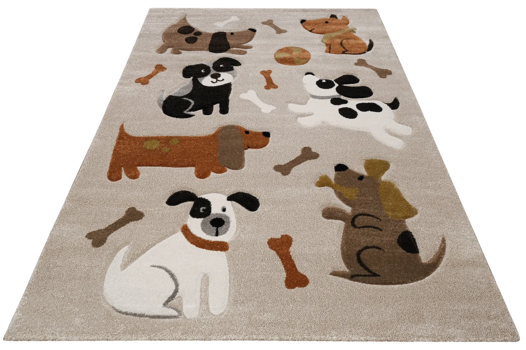Kinderteppich Sand Beige meliert "Rocky & Friends" Smart Kids