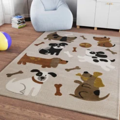 Kinderteppich Sand Beige meliert