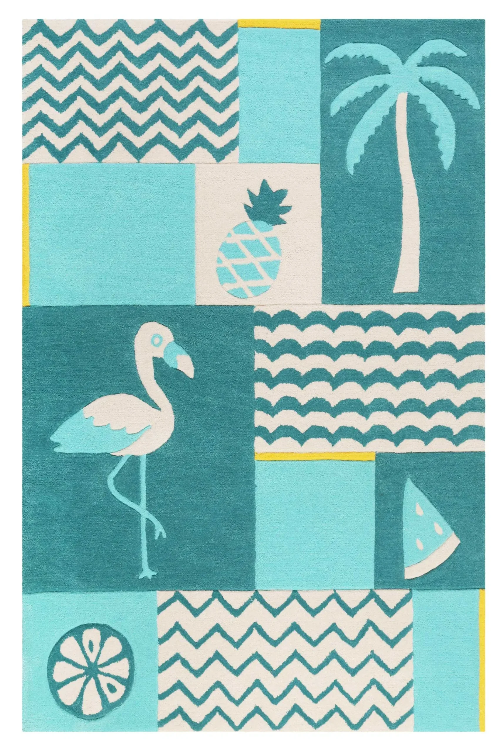 Kinderteppich Türkis "Fruity Flamingo" Smart Kids