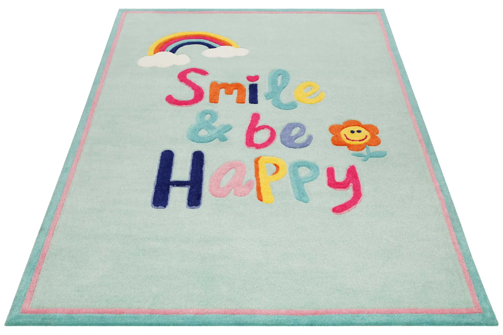 Kinderteppich Türkis "Happy me!" Smart Kids