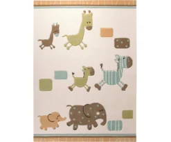 Kinderzimmer Teppich beige bunt "Lucky Zoo"