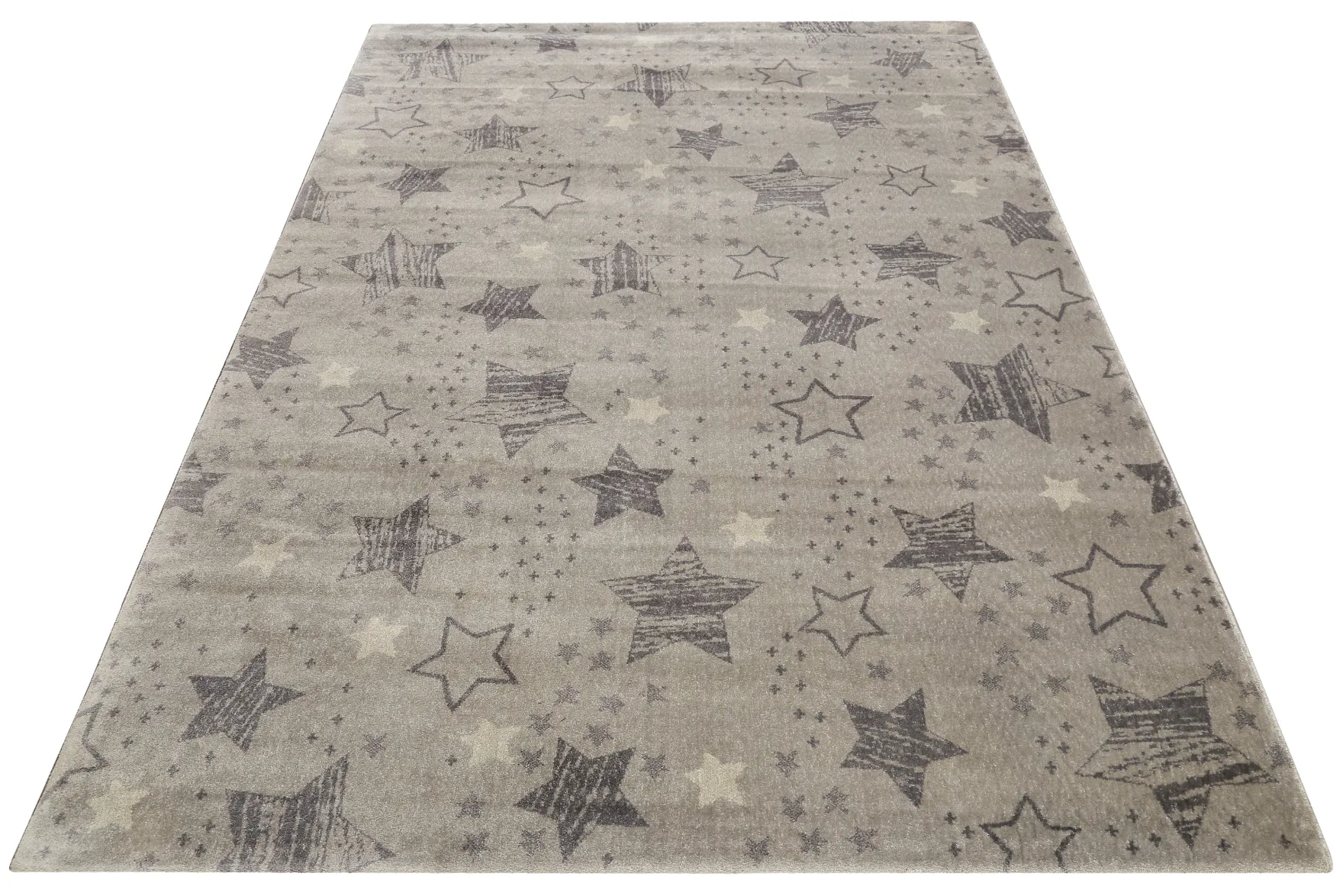Kinderzimmer Teppich 160x230 Braun Sterne