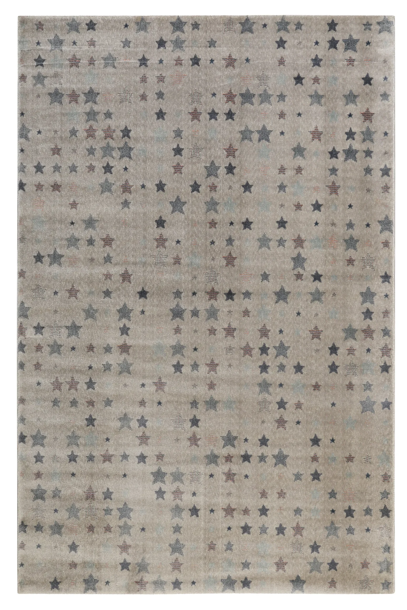 Kinderzimmer Teppich 160x230 Braun Grau Kleine Sterne