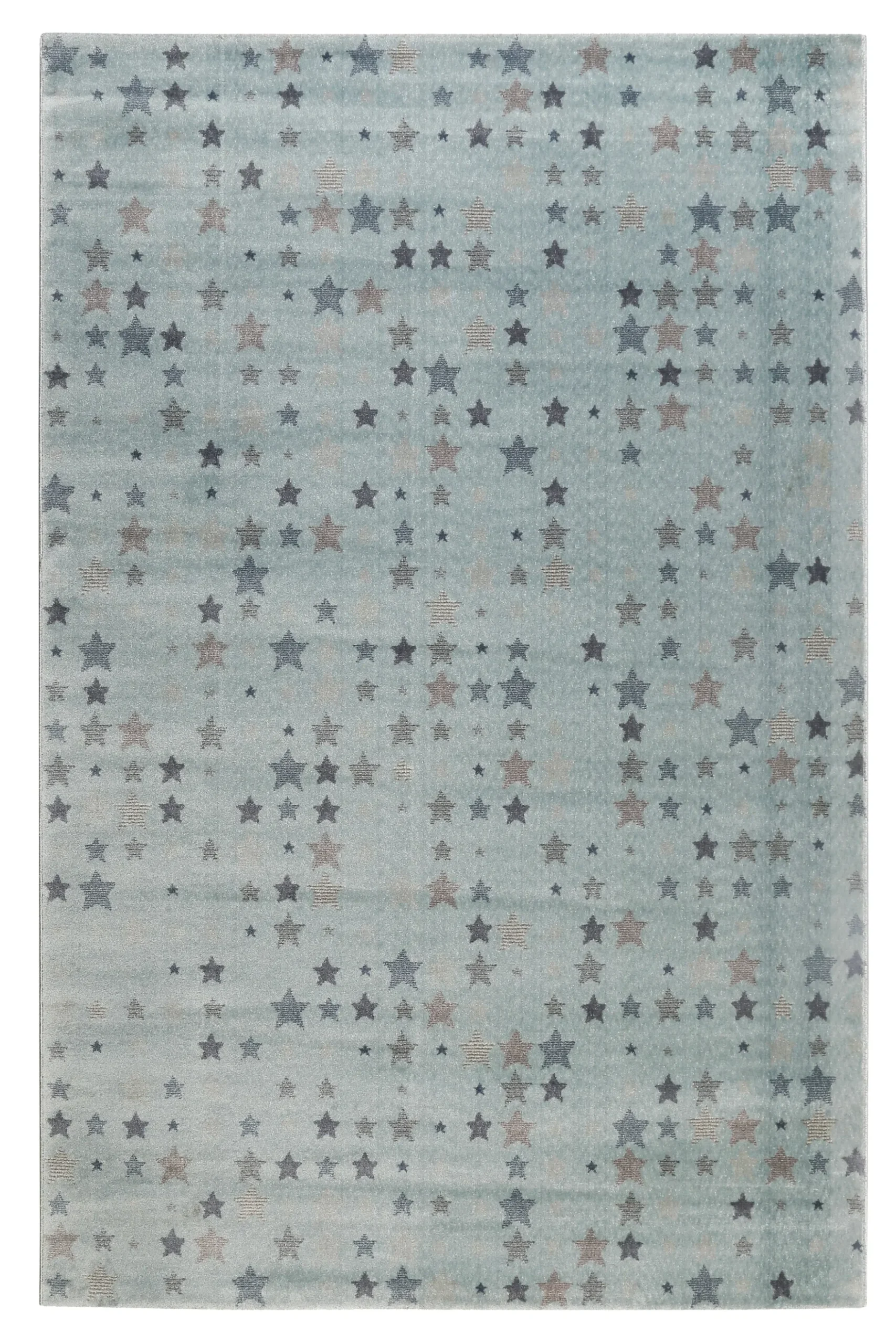 Kinderzimmer Teppich 160x230 Türkis Kleine Sterne