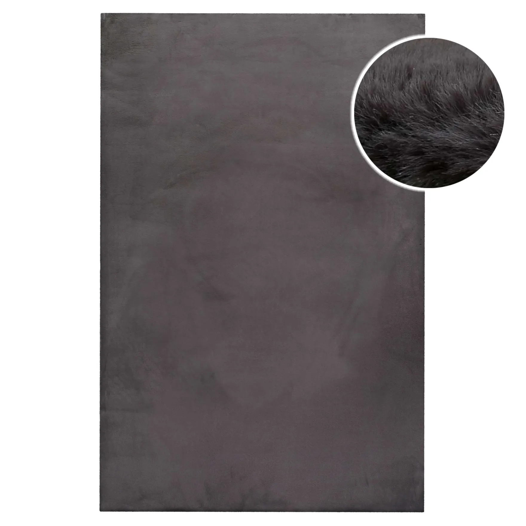 Kunstfell Teppich Anthrazit flauschig und weich "Anna" WECONhome Basics