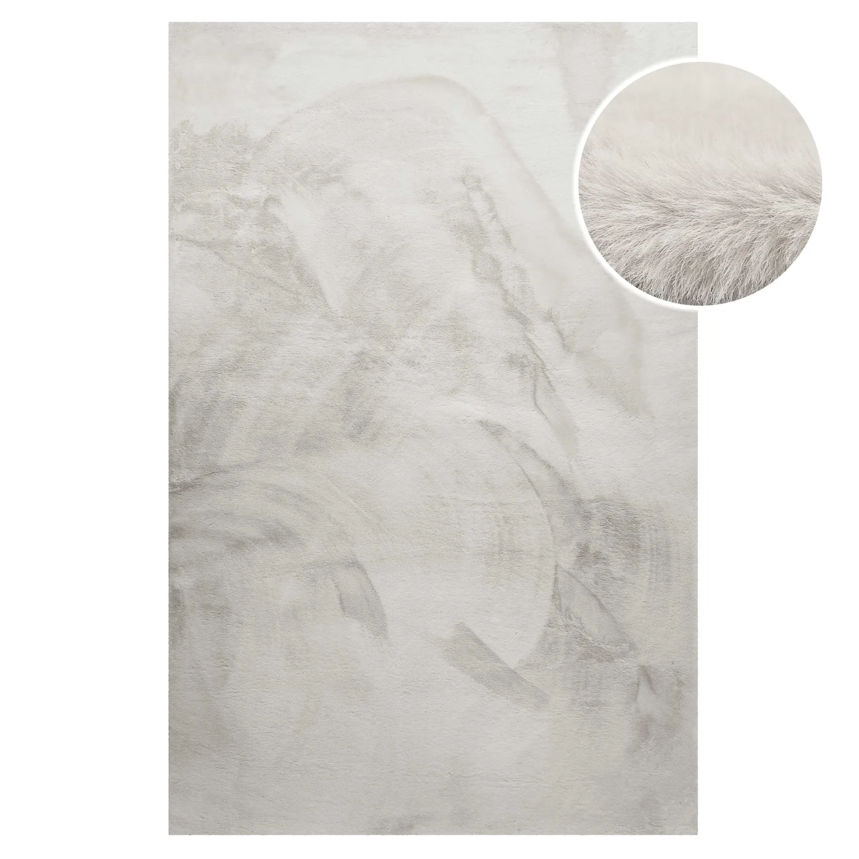 Kunstfell Teppich Beige Grau flauschig und weich "Anna" WECONhome Basics
