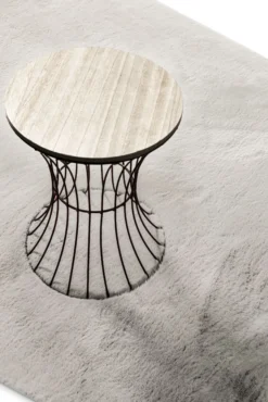 Kunstfell Teppich Beige Grau flauschig und weich