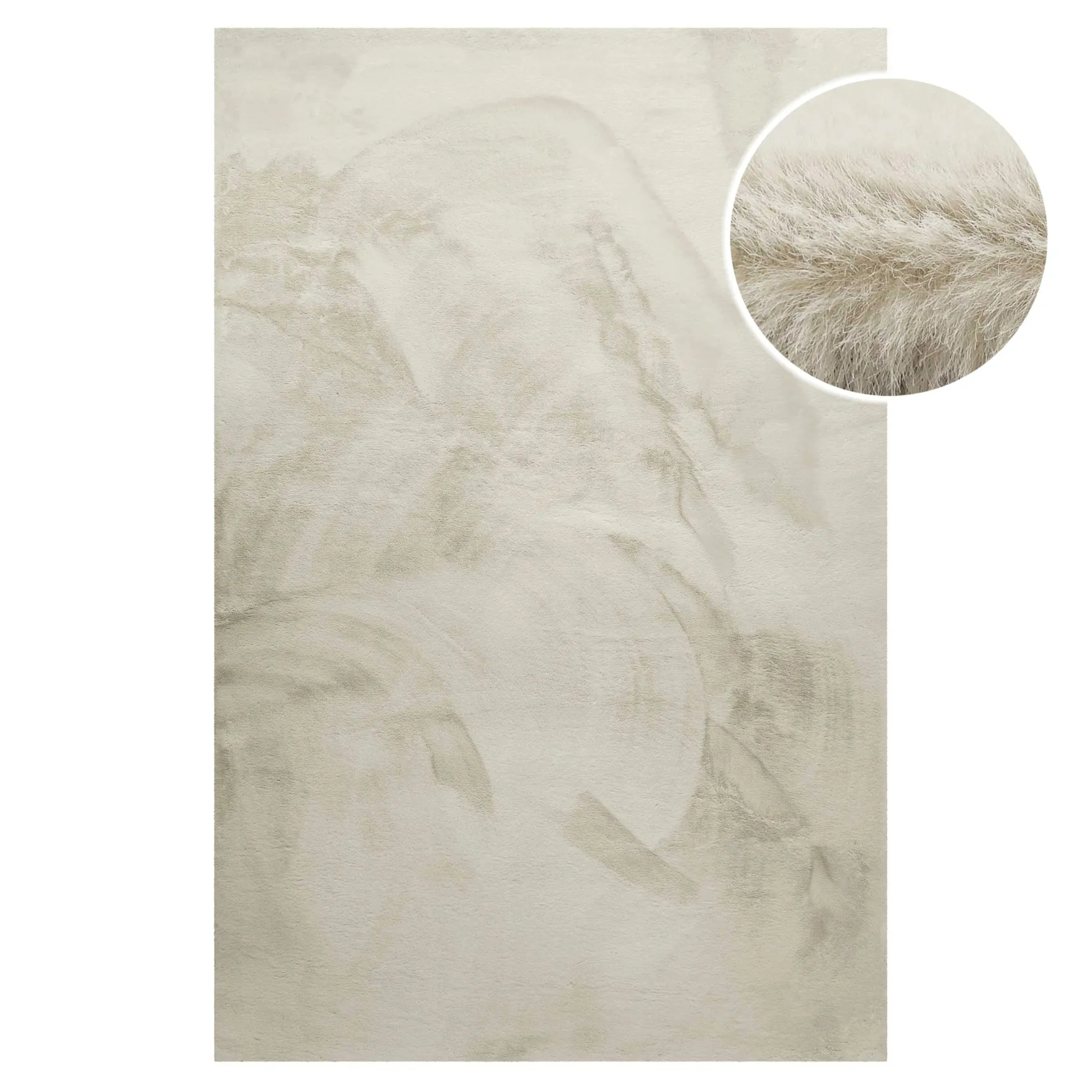 Kunstfell Teppich Creme Beige flauschig und weich "Anna" WECONhome Basics
