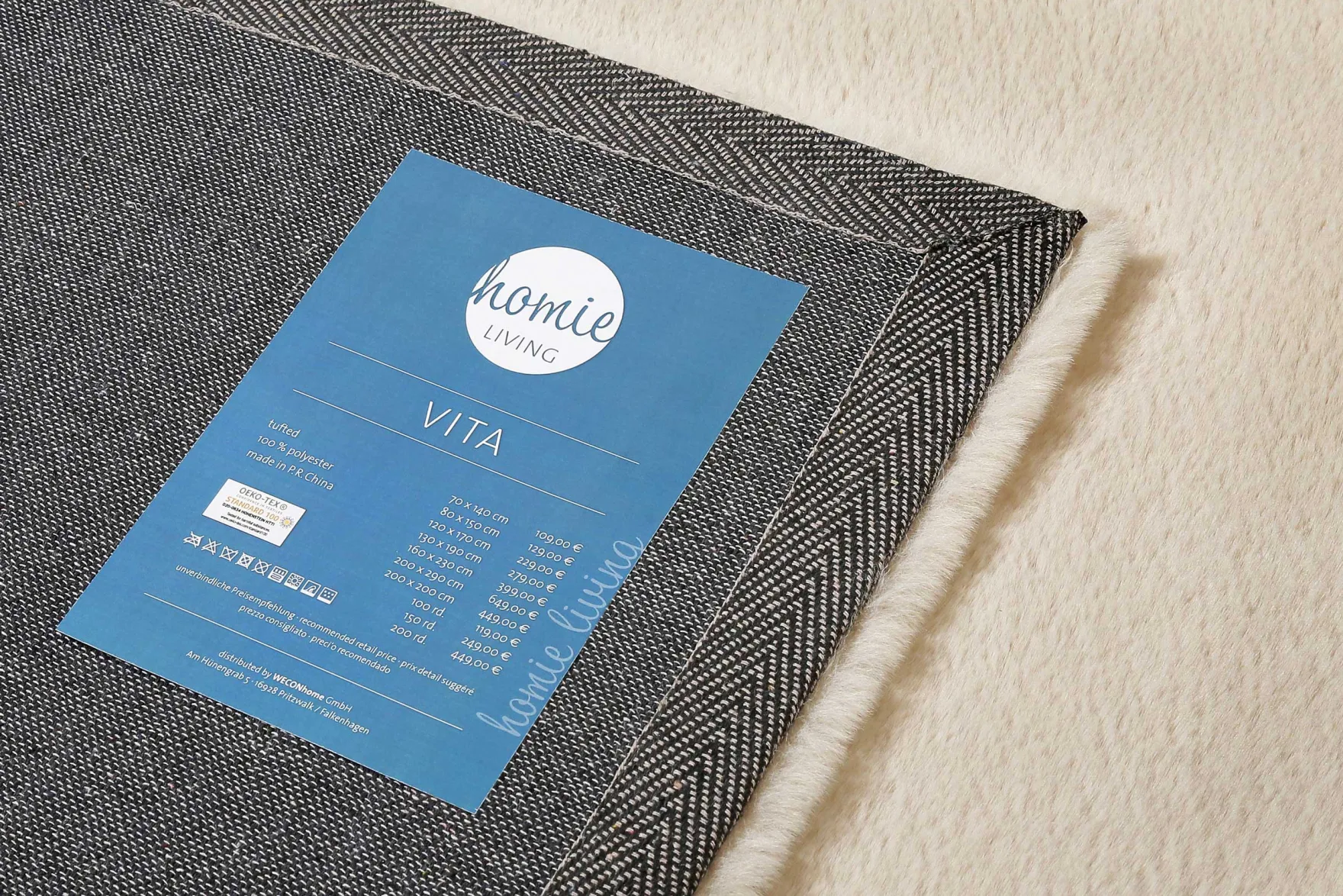 Kunstfell Teppich Creme Beige kuschelig & flauschig "Vita" Homie Living