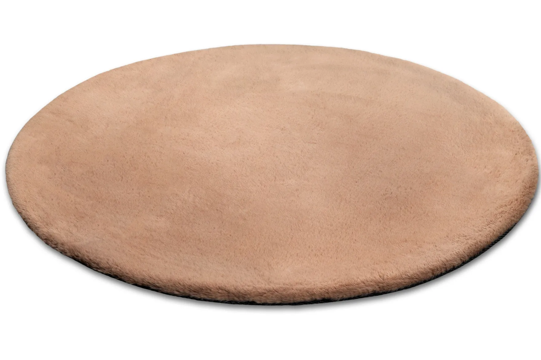 Kunstfell Teppich Rund Apricot flauschig und weich "Anna" WECONhome Basics