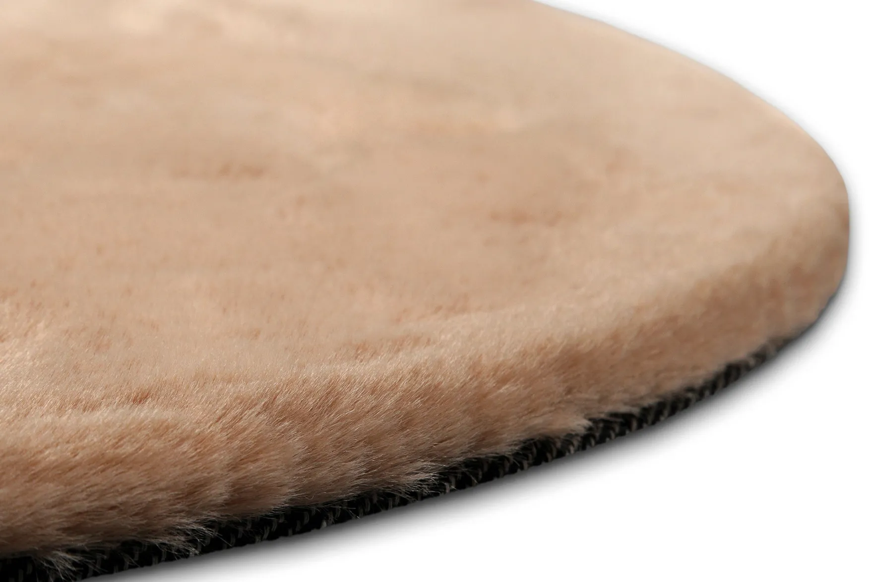 Kunstfell Teppich Rund Apricot flauschig und weich "Anna" WECONhome Basics