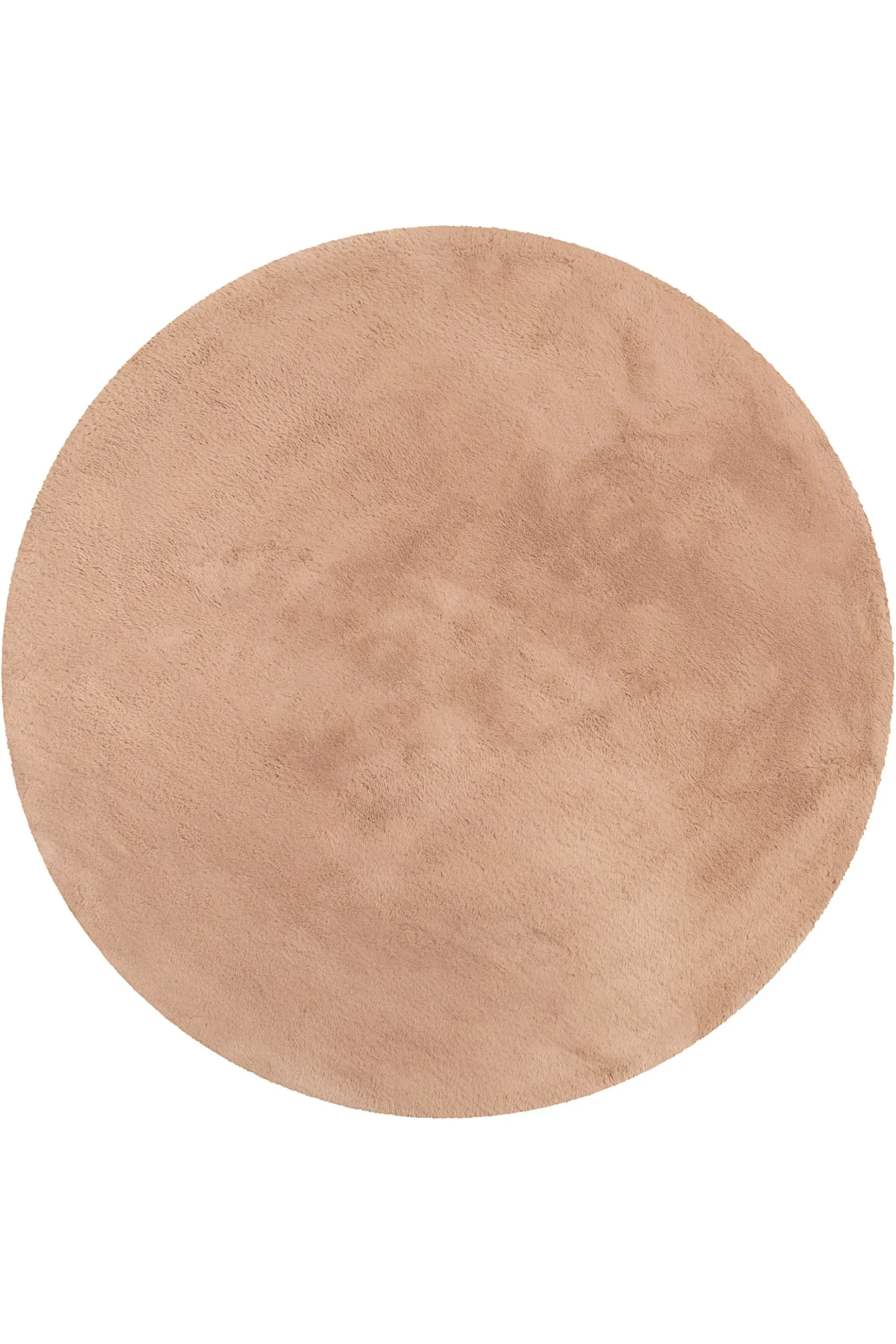 Kunstfell Teppich Rund Apricot flauschig und weich "Anna" WECONhome Basics