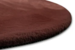 Kunstfell Teppich Rund Bordeaux flauschig und weich