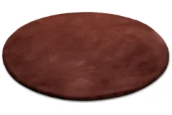 Kunstfell Teppich Rund Bordeaux flauschig und weich