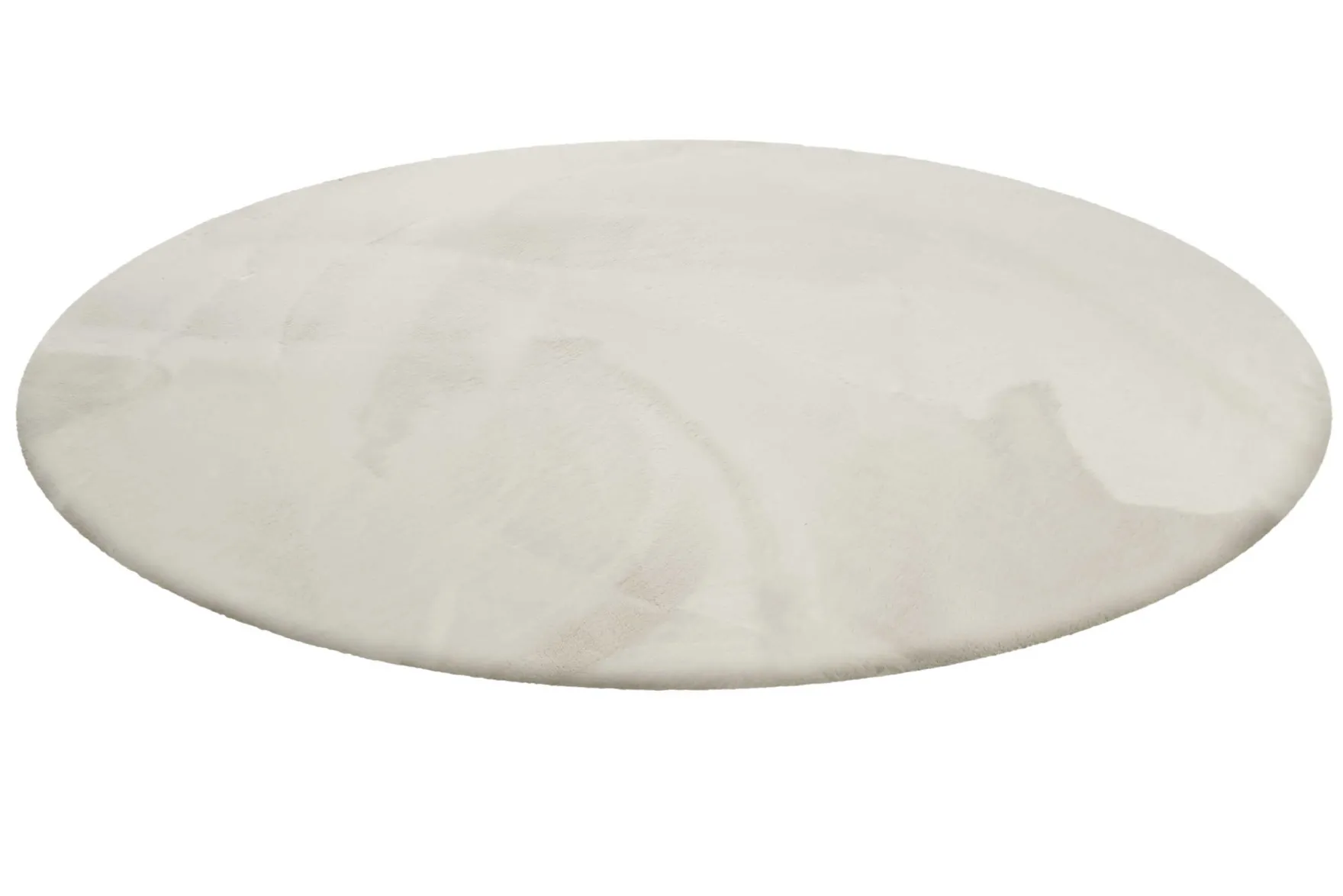 Kunstfell Teppich Rund Creme Beige flauschig und weich "Anna" WECONhome Basics