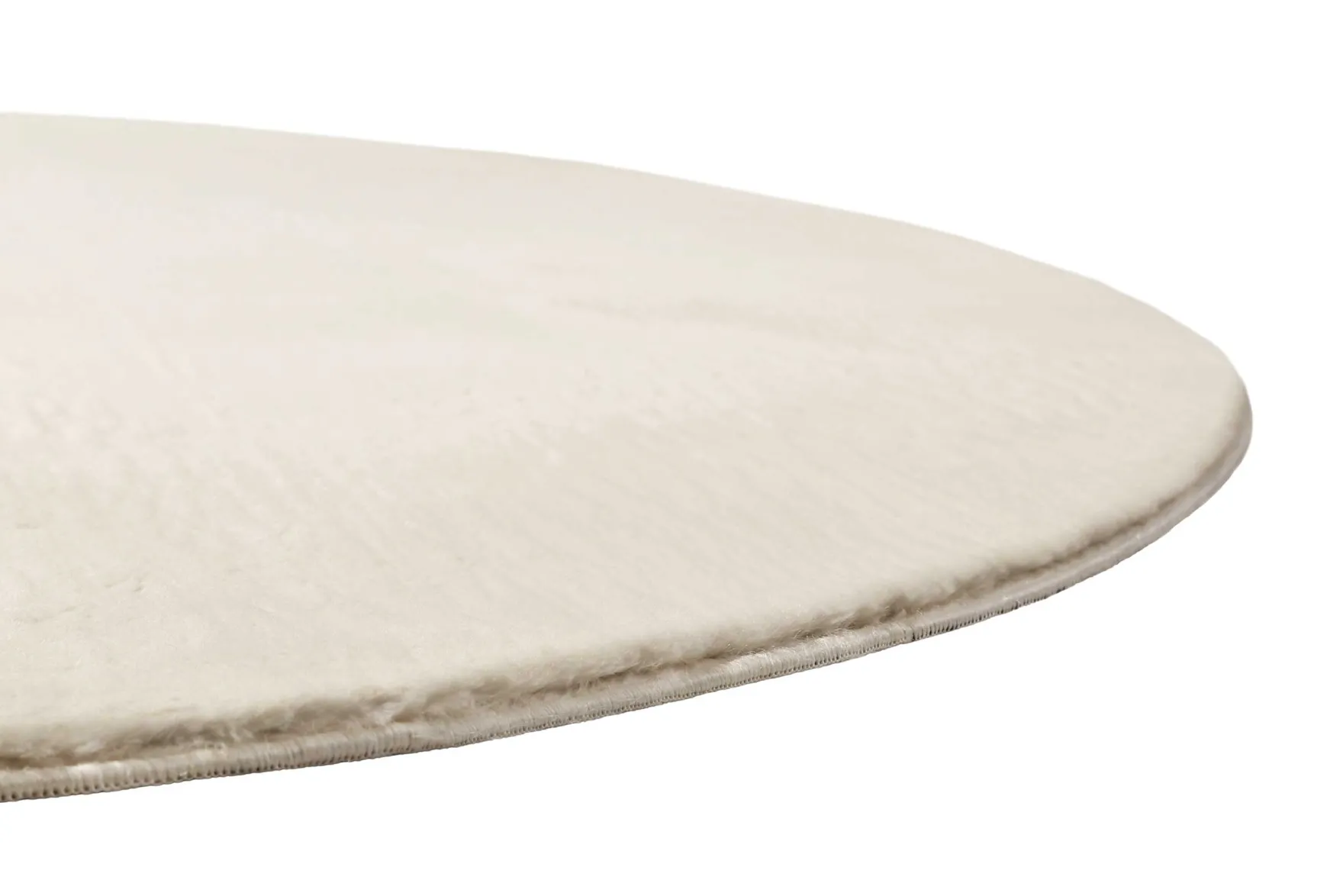 Kunstfell Teppich Rund Creme Beige soft & weich "Villa Rosso" Homie Living