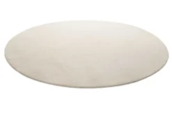 Kunstfell Teppich Rund Creme Beige soft & weich