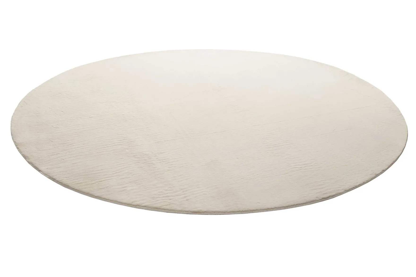 Kunstfell Teppich Rund Creme Beige soft & weich "Villa Rosso" Homie Living
