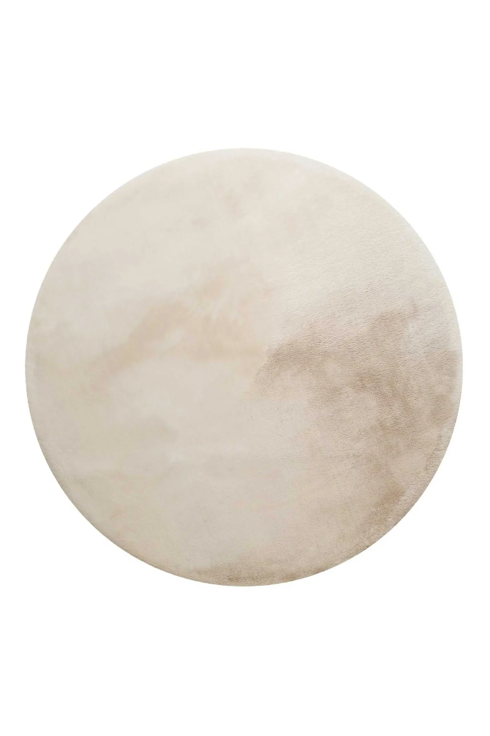 Kunstfell Teppich Rund Creme Beige kuschelig & flauschig "Vita" Homie Living
