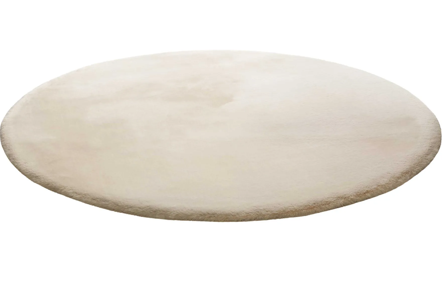 Kunstfell Teppich Rund Creme Beige kuschelig & flauschig "Vita" Homie Living