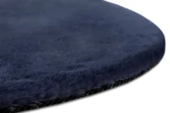 Kunstfell Teppich Rund Dunkelblau flauschig und weich