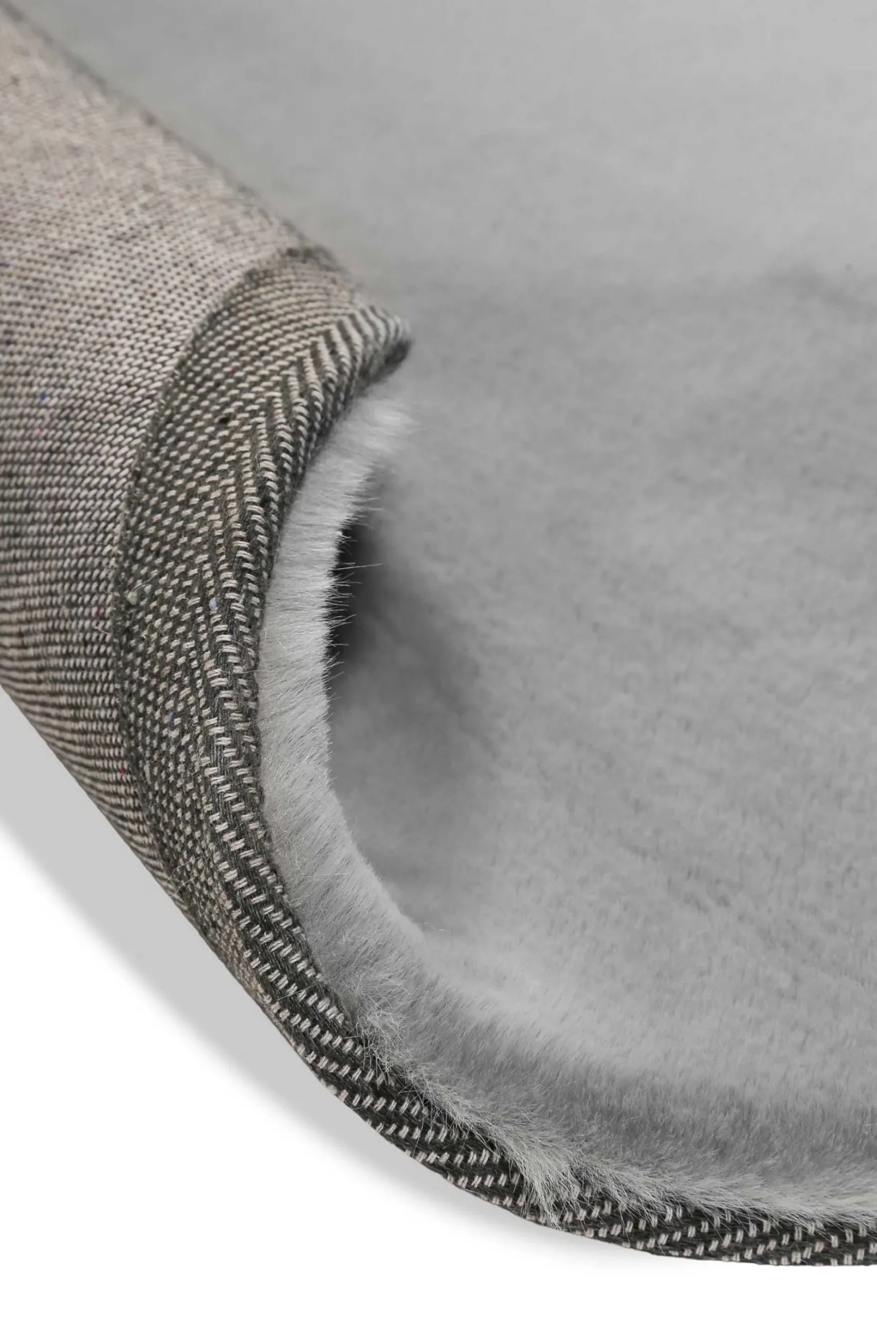 Kunstfell Teppich Rund Grau flauschig und weich "Anna" WECONhome Basics