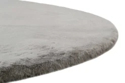 Kunstfell Teppich Rund Grau kuschelig & flauschig 