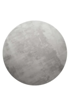 Kunstfell Teppich Rund, Hellgrau soft & weich 