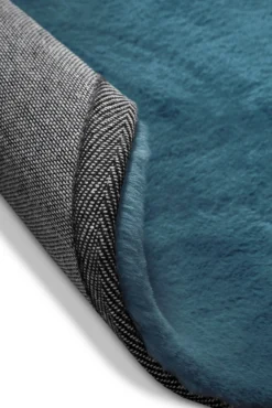 Kunstfell Teppich Rund Petrol flauschig und weich "Anna" WECONhome Basics