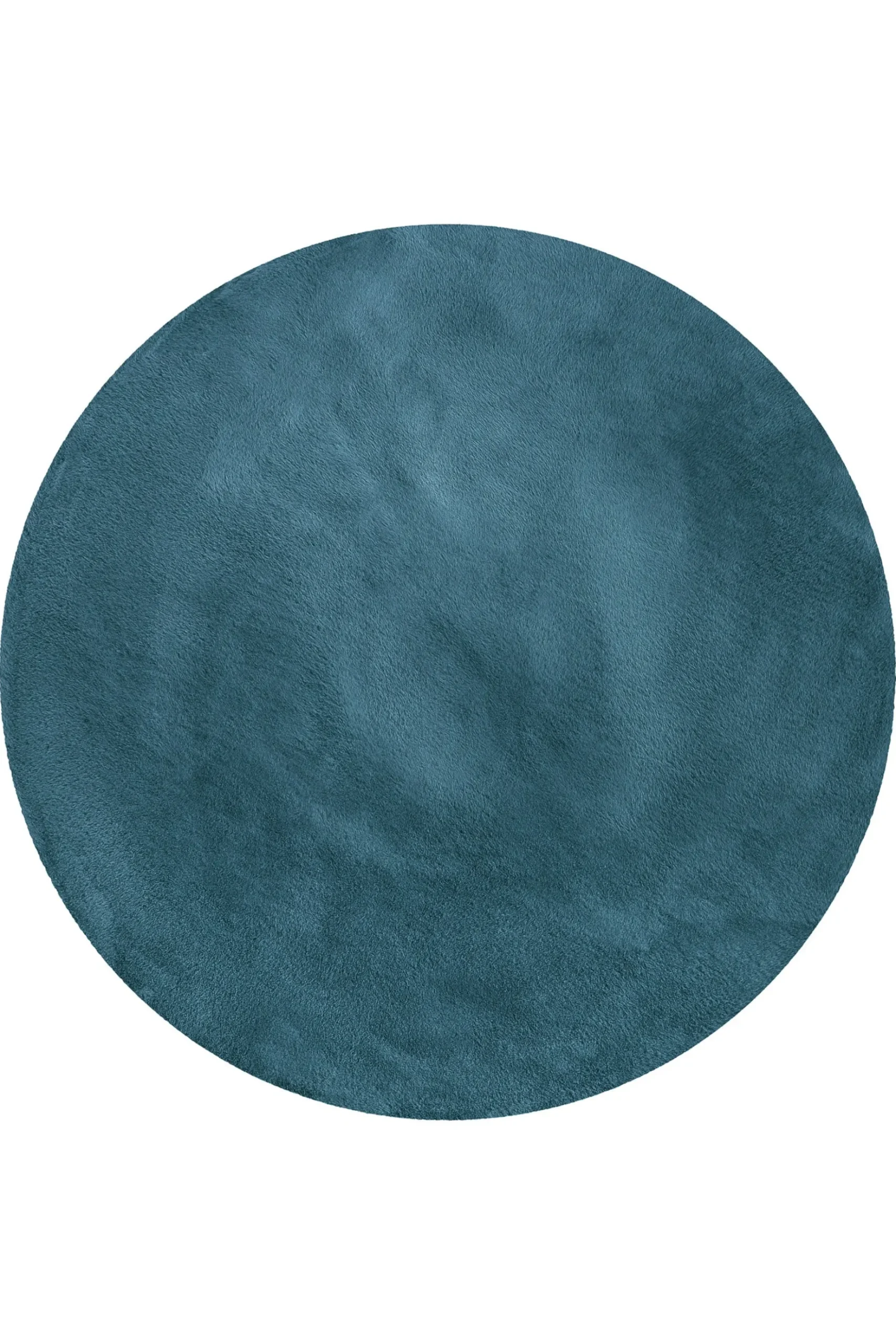 Kunstfell Teppich Rund Petrol flauschig und weich "Anna" WECONhome Basics