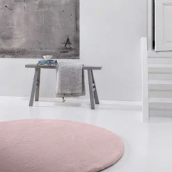 Kunstfell Teppich Rund Rosa kuschelig & flauschig 