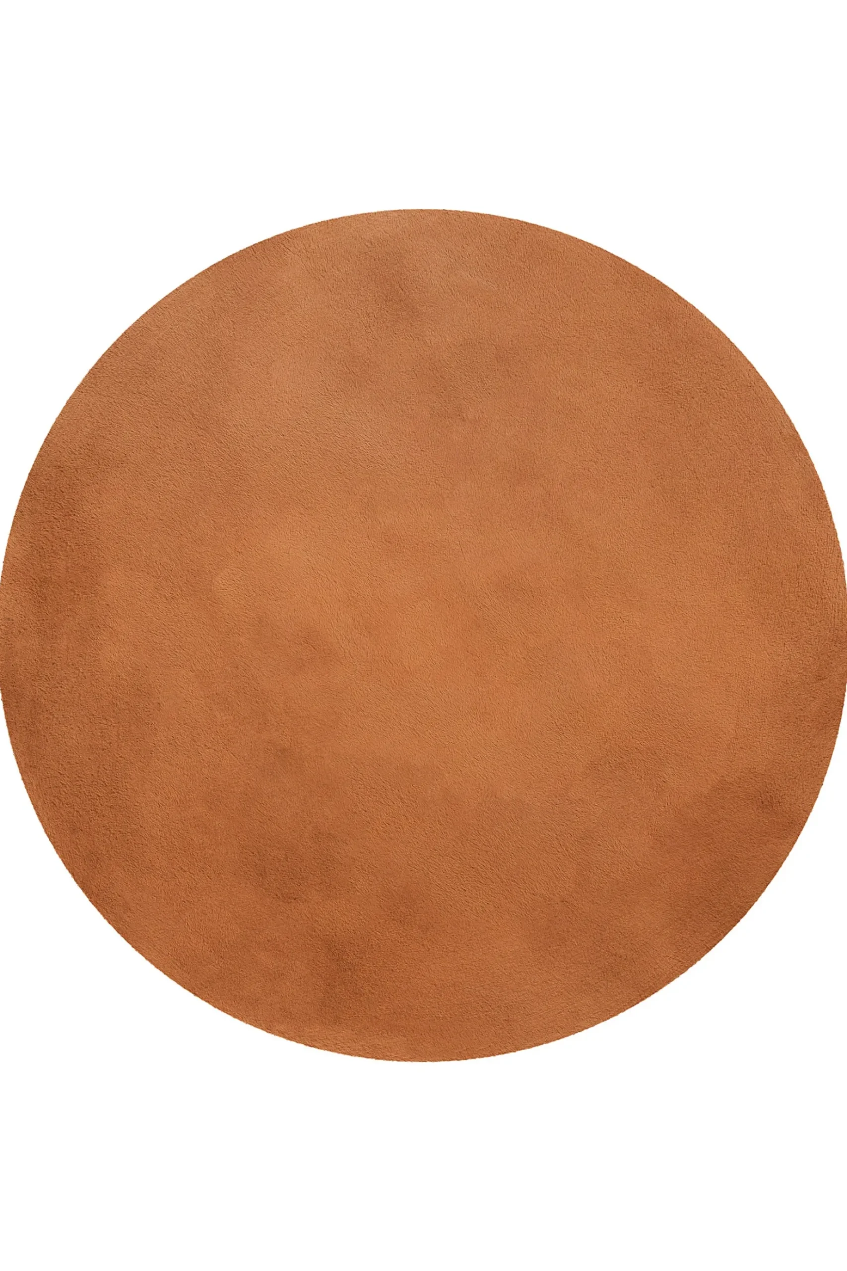 Kunstfell Teppich Rund Terracotta flauschig und weich "Anna" WECONhome Basics