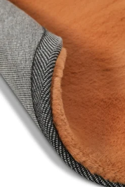 Kunstfell Teppich Rund Terracotta flauschig und weich