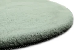 Kunstfell Teppich Rund Türkis flauschig und weich 