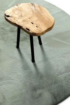 Kunstfell Teppich Rund Türkis flauschig und weich 