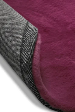 Kunstfell Teppich Rund Violett flauschig und weich