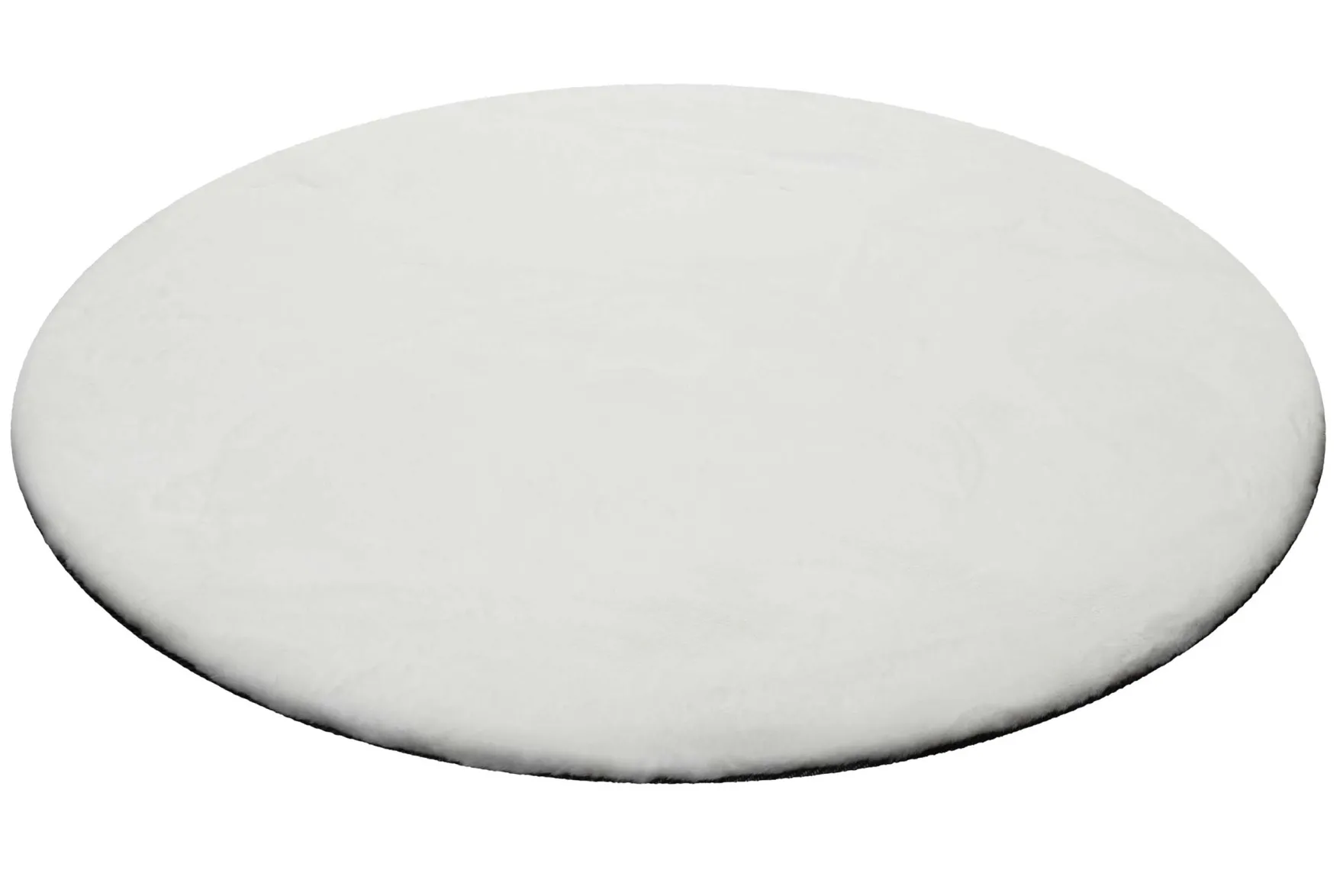 Kunstfell Teppich Rund Weiß flauschig und weich "Anna" WECONhome Basics