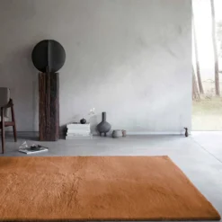 Kunstfell Teppich Terracotta flauschig und weich