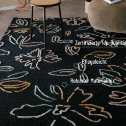 Kurzflorteppich Anthrazit aus Schurwolle "Vee" WECONhome