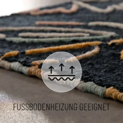 Kurzflorteppich Anthrazit aus Schurwolle 