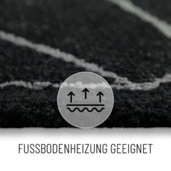 Kurzflorteppich Anthrazit aus Schurwolle 
