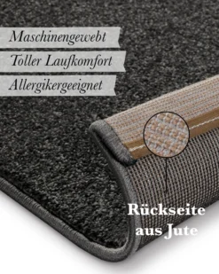 Kurzflorteppich Anthrazit grau 