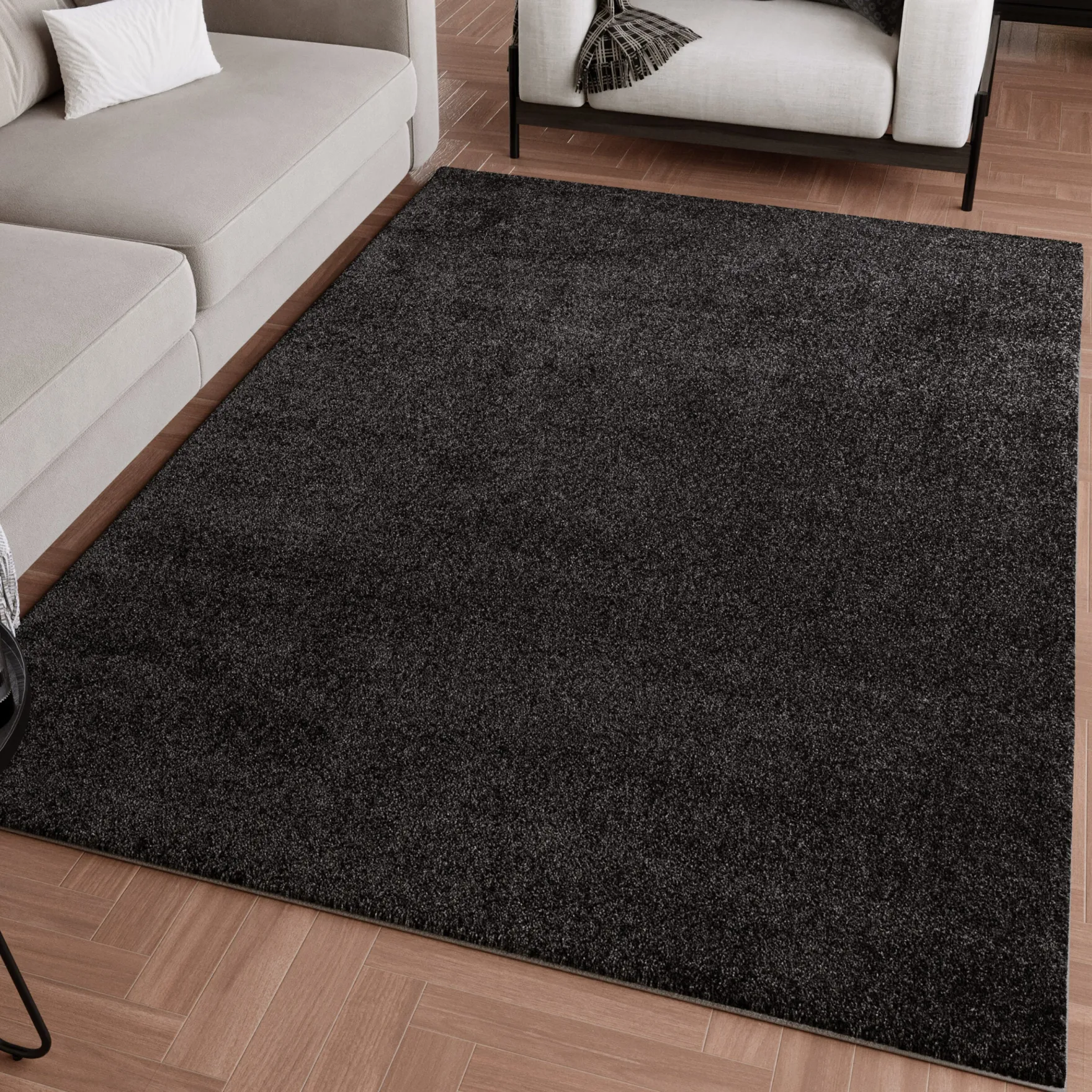 Kurzflorteppich Anthrazit "Wogh" WECONhome