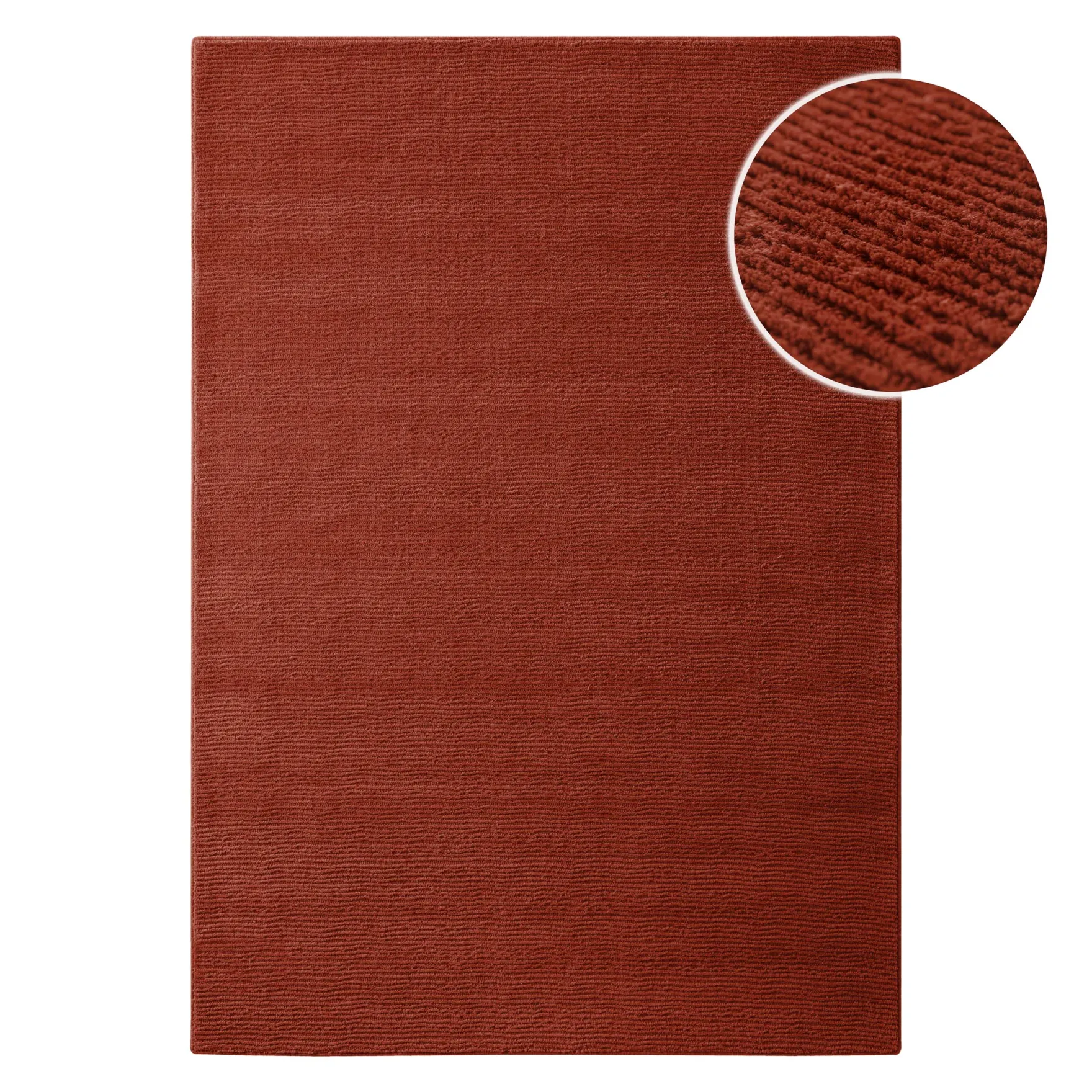 Kurzflor Teppich aus Schurwolle Kamin Rot "Castello ONE" WECONhome
